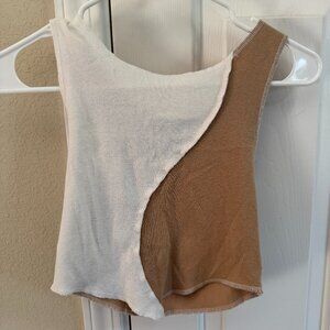 Tan/White Colorblock Tank Top